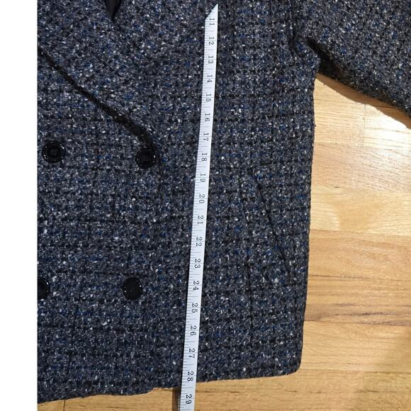 VTG Billi by Billycoat short peacoat gray tweed with shoulder pads S/M - Picture 8 of 11